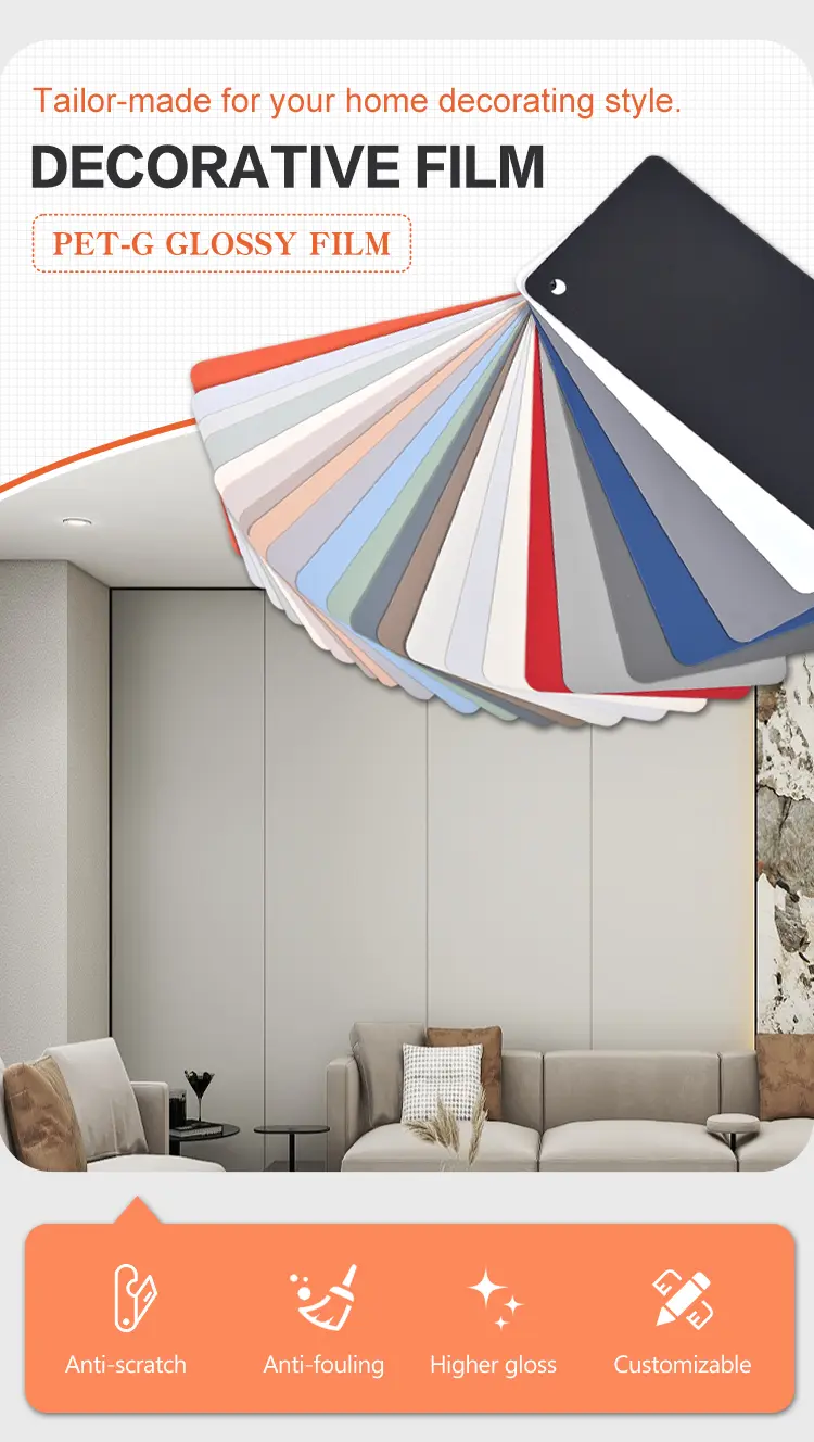 Satin Matte Pet Film Furniture Laminate Multiple Colors
