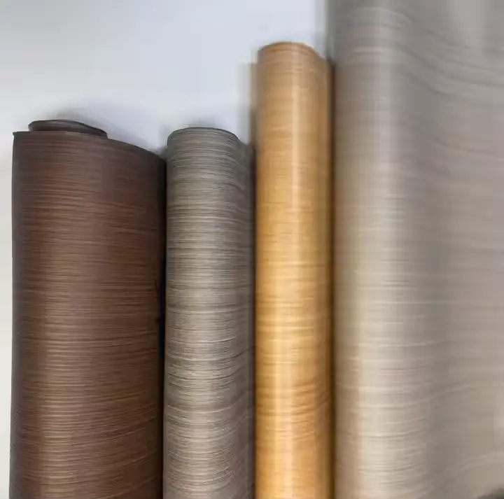 PVC դեկորատիվ կինոնկարը փայտի գույնի PVC փայլաթիթեղը դռան համար